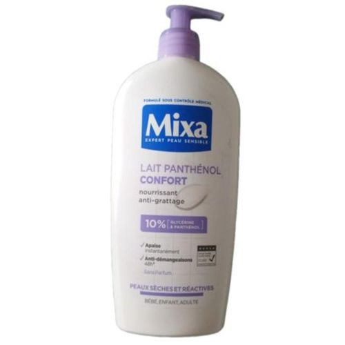 Lait corps panthenol Confort nourrissant anti-grattage MIXA expert peau sensible, sèches et réactive bébé, enfants, adultes 250 mlml