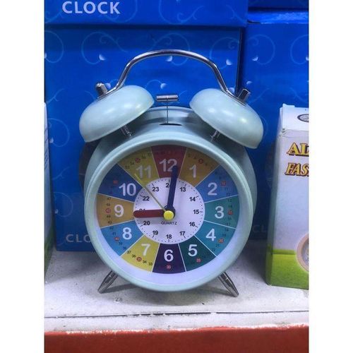 Réveil Matin Quartz 3 Pouces – Double Cloche Métallique Bleu