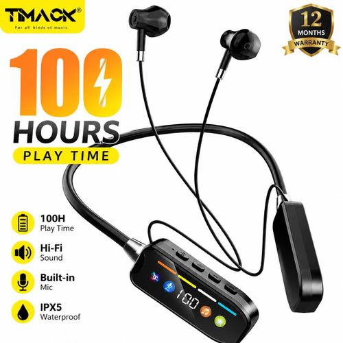 Casque Tour De Cou Sans Fil Bluetooth 5.0 Avec Fente Pour Carte Tf, Écouteurs De Sport Ipx5
