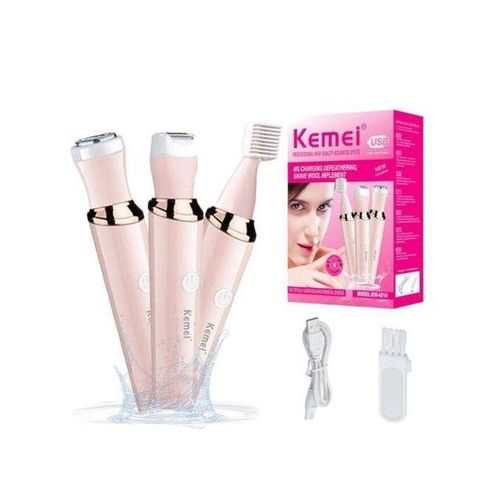 Kemei Rasoir rechargeable 3 en 1 pour le visage et les poils du corps
