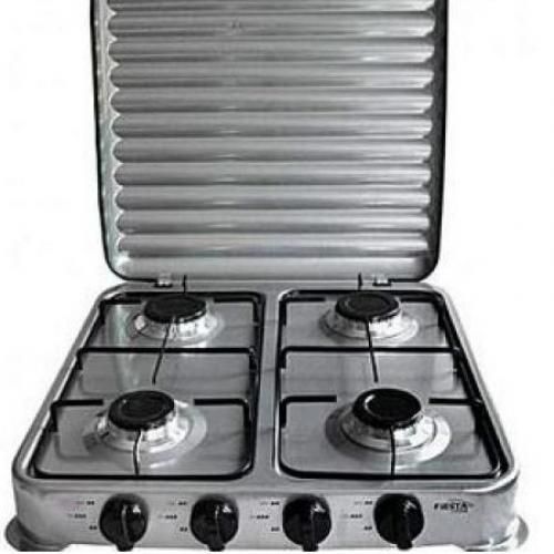 Cuisinière De Table 4 Feux Avec Couvercle Strié En Inox DURABLE