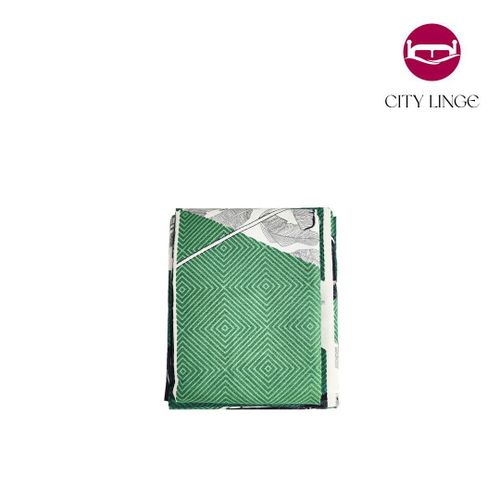 Drap De Lit 1 Place Complet-(un Drap Plat +un Drap Housse+2 Taies)-à Motif-Vert/blanc