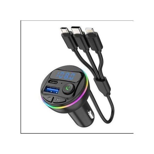 Kit émetteur-modulateur Bluetooth 3 en 1 pour voiture, lecteur MP3 FM mains libres, avec câbles de charge
