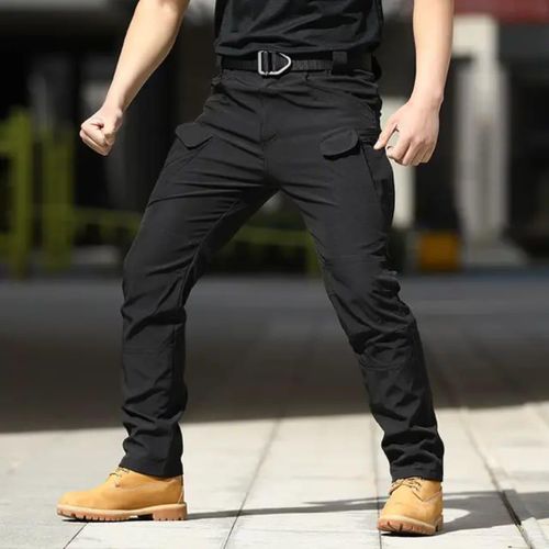 Pantalon Cargo Homme Multipoches – NOIR Style Militaire Décontracté
