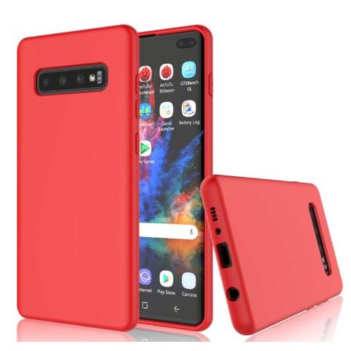 Coque Silicone Compatible Pour Samsung Galaxy S10 Plus Avec Antichoc -ROUGE