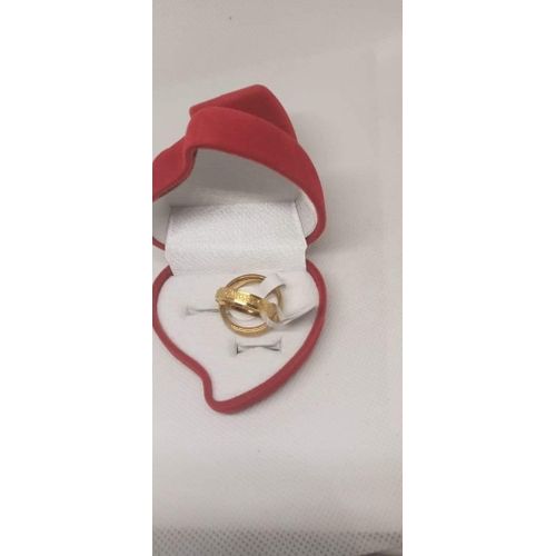 2Alliances De Mariage Plaqué Or+ 1Coffret Offert