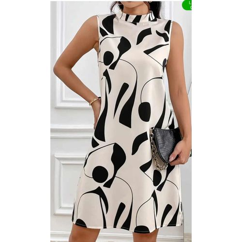 Belle robe sans manches imprimées