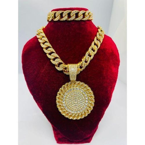 Chic Chaîne En Strass Or Chaîne Luxueuse Bling Médaillée