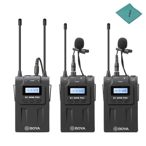 Kit Microphone Cravate Sans Fil UHF - BY-WM8 Pro-K2 - Noir