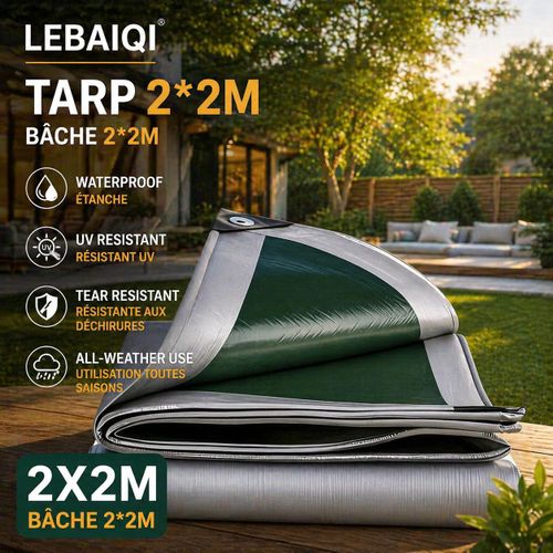 Bâche imperméable ultra-résistante : Bâche durable en polyéthylène avec œillets métalliques et bords renforcés – Housse de protection extérieure polyvalente