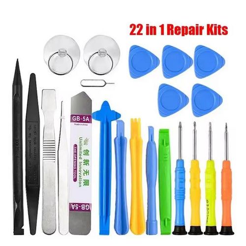 Outils de réparation de téléphone portable 22 en 1, Kit de réparation de démontage pour iPhone, tournevis combiné antidérapant, ensemble de démontage multifonction