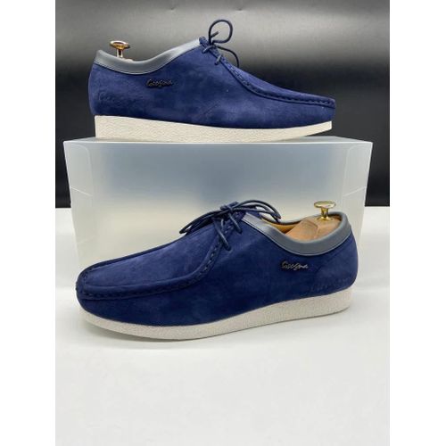 Chaussures Homme en Cuir Daim avec Lacets BLEU – Style Élégant et Confort Durable