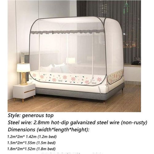 moustiquaire pliable 3 places avec support, tente de lit pour adultes avec cadre décoration de chambre à coucher