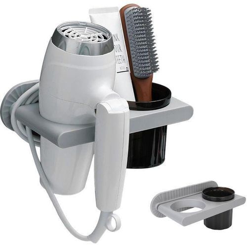 Support de sèche-cheveux mural auto-adhésif universel pour salle de bain, support multifonctionnel pour sèche-cheveux, organisateur d'outils de soins de coiffure