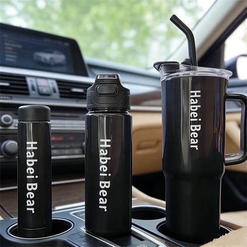 3in1 grande capacité 40oz voiture tasse à glace tasse poignée portable avec paille, tasse à café, bouteille d'eau