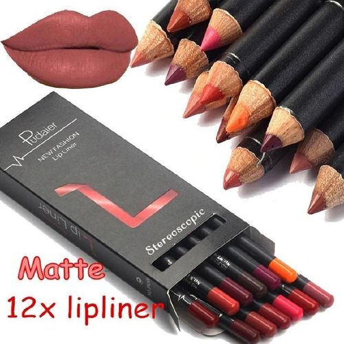 Crayon à lèvres 12 couleurs nude mate, hydratant, waterproof et longue tenue