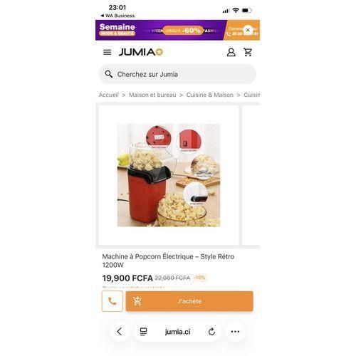 Machine à popcorn Électrique - style rétro 1200w