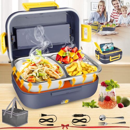 Boîte à lunch isotherme en acier inoxydable, chauffante sans ajout d'eau, pour voiture et maison