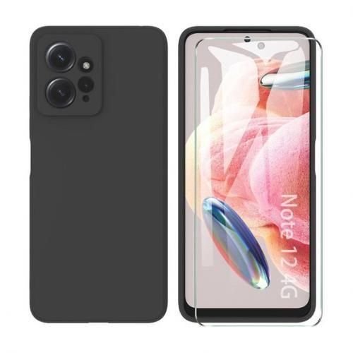 Coque En Silicone Compatible pour Redmi Note 12 4G + 2 Antichoc - Noir
