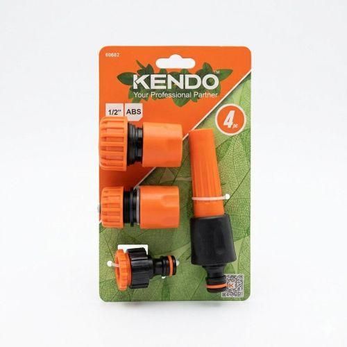 Kit d'Arrosage Complet KENDO 4 Pièces - Buse de Pulvérisation + Raccords Rapides 1/2 ABS - Haute Qualité pour Jardin & Nettoyage - Réf 60682