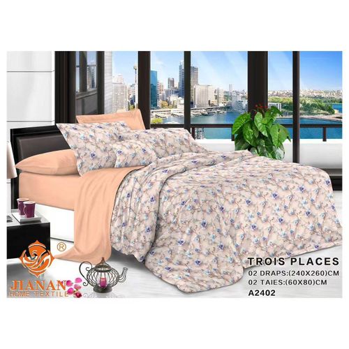 ensemble de deux draps et taies de trois places- ( 2 draps 2 taies)
