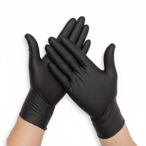 Lot de 100 Gants Jetables Nitrile Noir Taille M – Ultra Résistants, Sans Latex, Multi-Usages – Idéal Cuisine, Nettoyage..