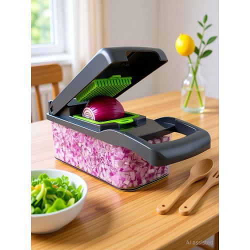 Veggie Slicer 14 pièces, coupe-légumes multifonction, mandoline légumes, râpe légumes, trancheuse légumes, coupe-fruits, ustensile de cuisine.