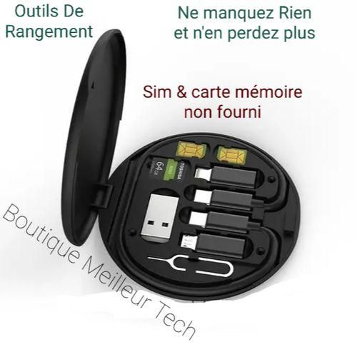 Adaptateur Boite De Rangement - Boîte A Outils Multi Bout Iphone Samsung Android USB - Type-C - Lightning