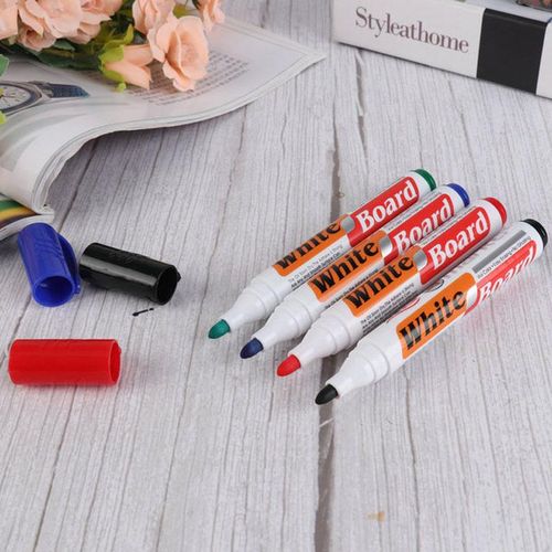 4 Markers Effaçables Et 1 Brosse Effaceur De Tableau Blanc
