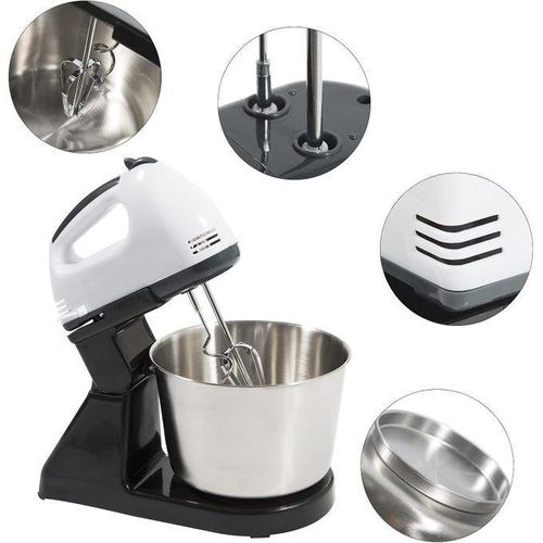 Robot culinaire de Cuisine Domestique, Machine à pétrir, mélangeur de pâte, en Acier Inoxydable, 100W, 7 Vitesses