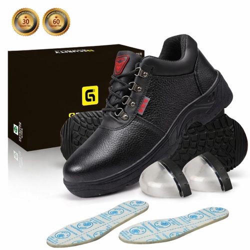 Chaussures de Sécurité Cuir Antidérapantes et Anti-Perforation avec Embout en Acier
