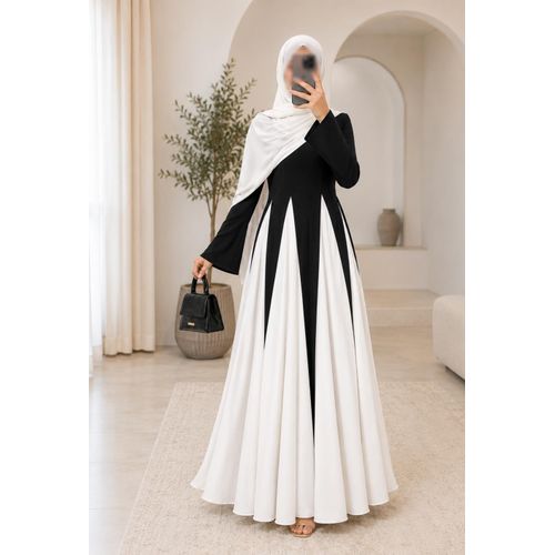 Robe Longue Élégante Femme-design bicolore chic