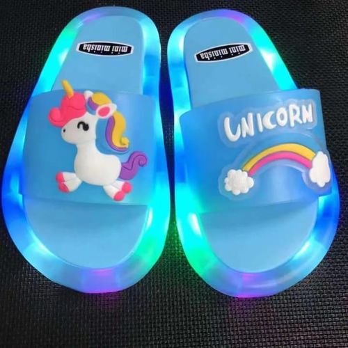 sandales Claquettes Lumineuses LED pour Enfant – Sandales Souples et Antidérapantes – Licorne & Canard