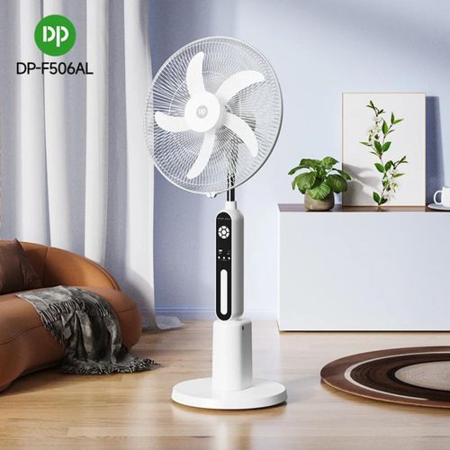 Ventilateur sur pied rechargeable AC/DC de 18 pouces avec télécommande, Batterie lithium de 7000 mAh, +15 heures d'autonomie, 3 vitesses et veilleuse
