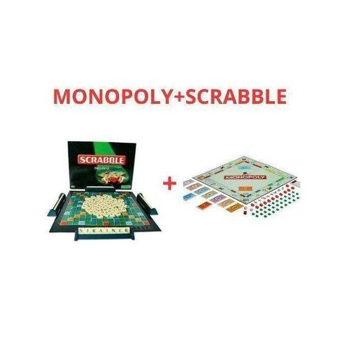 1 Plateau De Jeu De 10 Pions SCRABBLE & MONOPOLY Monopoly +Scrabble 2 En 1 Jeux De Société Grand - 2-4 Joueurs - 8 Ans Et Pl