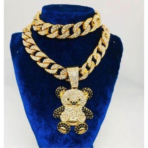Chic Bijoux Colliers Cubaine Strass Or Chaîne Luxueuse Bling ZAT
