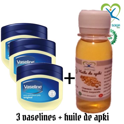 3 Vaselines 50ml + Huile De Apki
