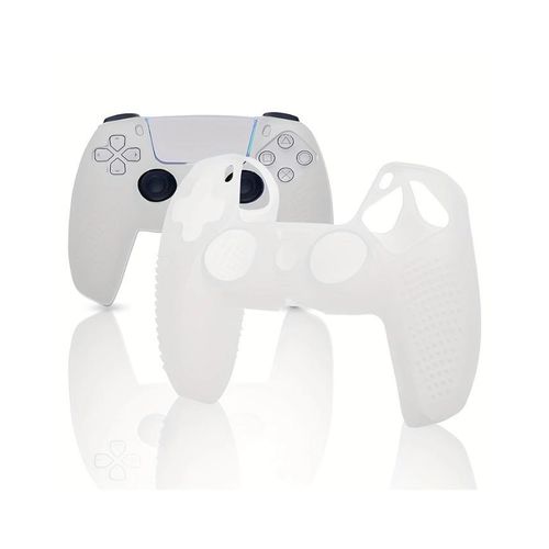 Lot de 2 housses en silicone pour manette PS5 Pro, coque antidérapante en silicone pour manette PS5 Pro - Transparent