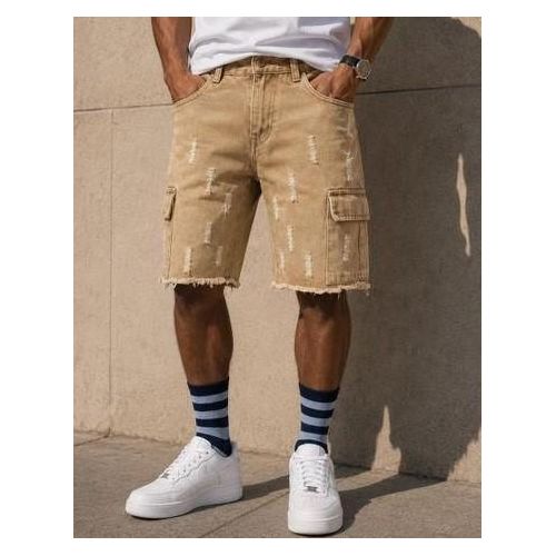 Short en Jean Dechiré Denim Style - Kaki