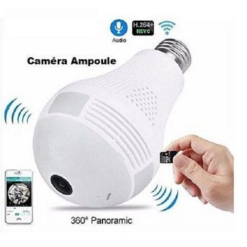 Ampoule/Caméra - WIFI HD - Panoramique 360° AVEC Détection De Mouvement