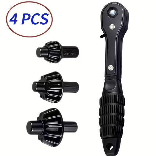 Clé à cliquet 2 en 1 pour mandrin de perceuse, clé à cliquet noire
