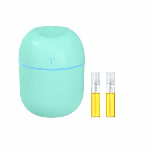 HUMIDIFICATEUR D'AIR + 2 mini senteur 3ml - diffuseur de senteur BIEN ETRE PRO Humidificateur De Pulvérisation Portable Diffuseur D'huile D'aromathérapie De Voiture USB - Diffuseur - TURQUOISE
