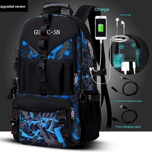 Sac à dos de voyage pour homme, sac à dos de randonnée en plein air, sac à dos USB