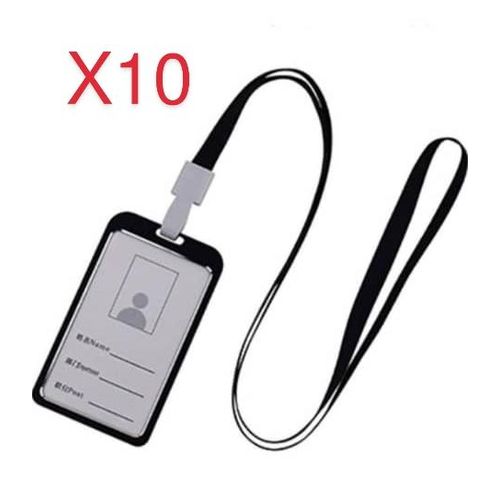 Badge avec corde noir - Lot de 10