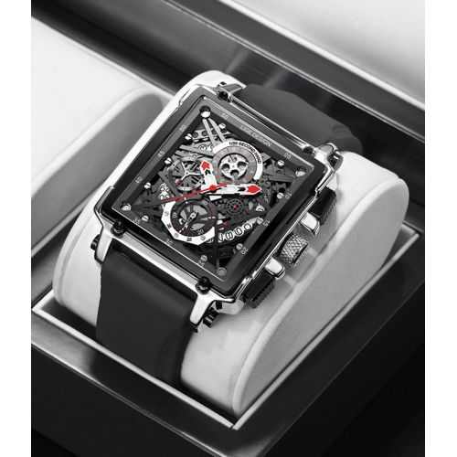 MONTRE -HOMME-LIGE DESIGN-Noir Argent