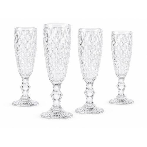 Verre à Pied en Cristal Relief – Élégant & Résistant