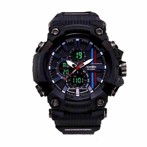 Montre de sport militaire étanche à quartz numérique LED pour homme avec bracelet en caoutchouc, double affichage montre de luxe pour camping plongée