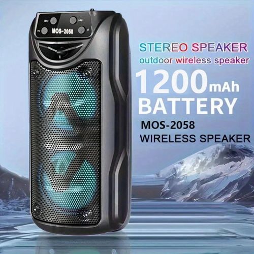 Enceinte Bluetooth Portable avec Doubles Haut-Parleurs de 5W, Éclairage RGB, Lecture USB/TF, Charge Rapide, Batterie 1200mAh, Idéale pour les Soirées et la Musique Live