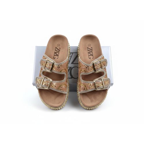 Chaussure femme, dame Sandales anatomiques à doubles brides-Marron