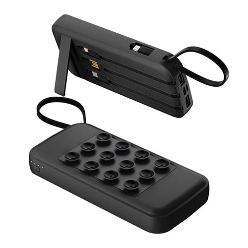 Power Bank Multifonction Avec Ventouses et 4 Câbles Intégrés – Charge Rapide Portable